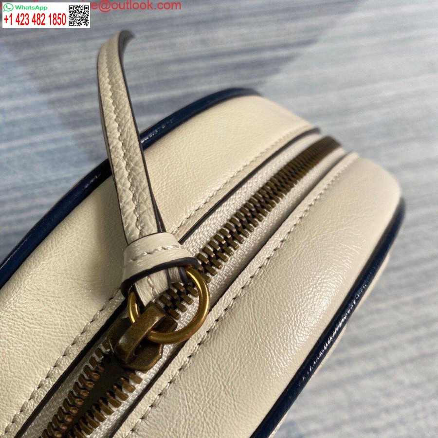 Replik Gucci 550154 GG Marmont Mini Runde Umhängetasche Weiß