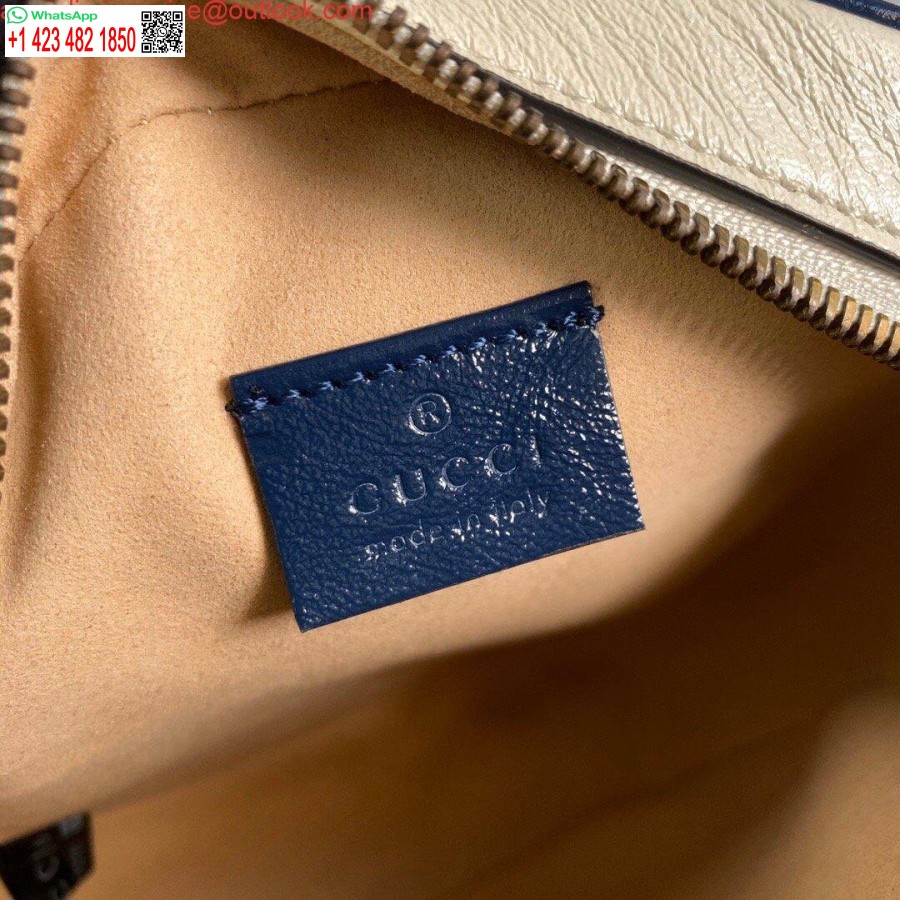 Replik Gucci 550154 GG Marmont Mini Runde Umhängetasche Weiß