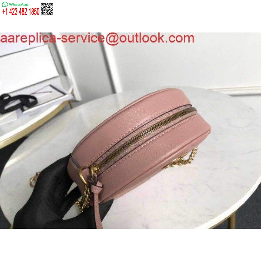 Replik Gucci 550154 GG Marmont Mini Runde Umhängetasche Hellrosa