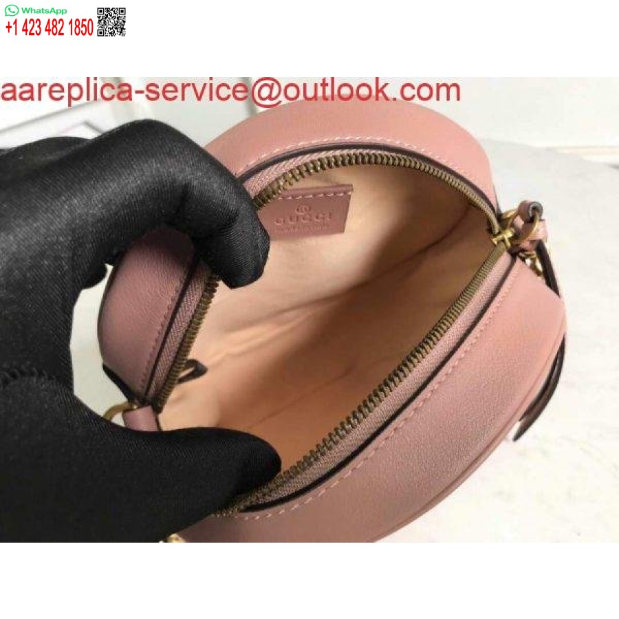 Replik Gucci 550154 GG Marmont Mini Runde Umhängetasche Hellrosa