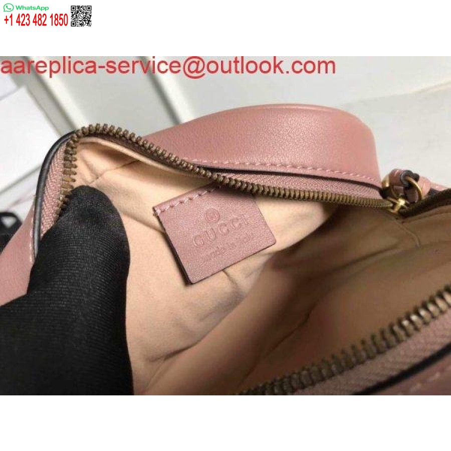 Replik Gucci 550154 GG Marmont Mini Runde Umhängetasche Hellrosa