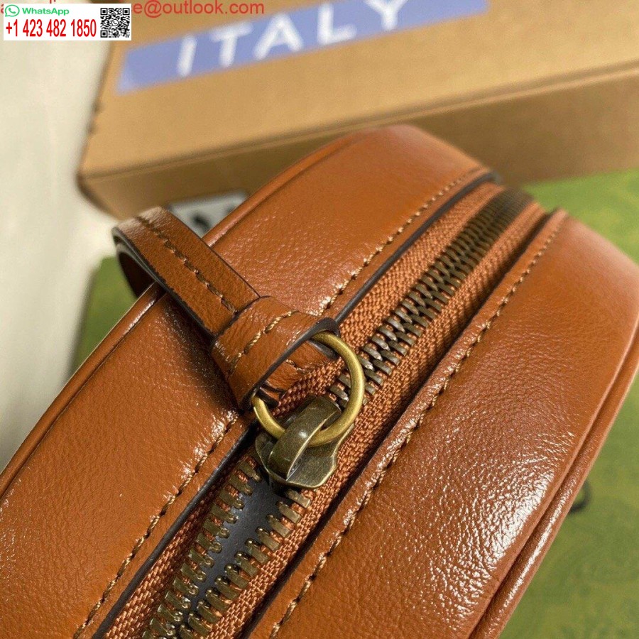 Replika Gucci 550154 Gg Marmont Mini Rund Skuldertaske Brun