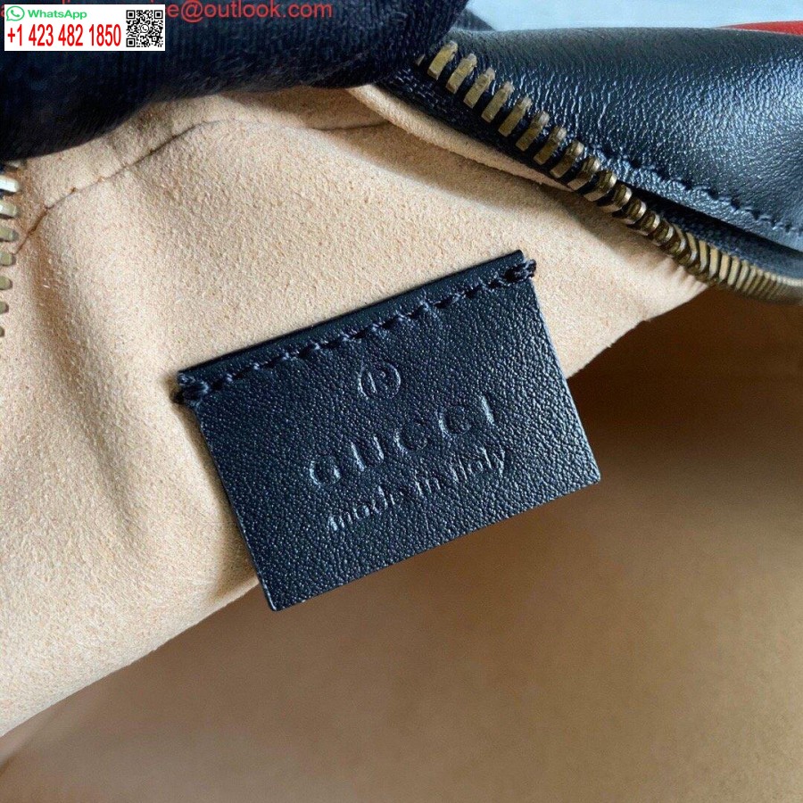 Replica Gucci 550154 Gg Marmont Mini ümmargune õlakott Must Kollane