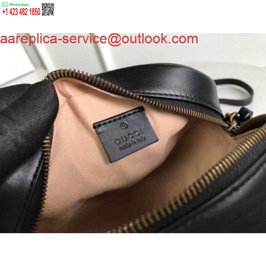 Replica Gucci 550154 Gg Marmont Mini Rund Skuldertaske Sort