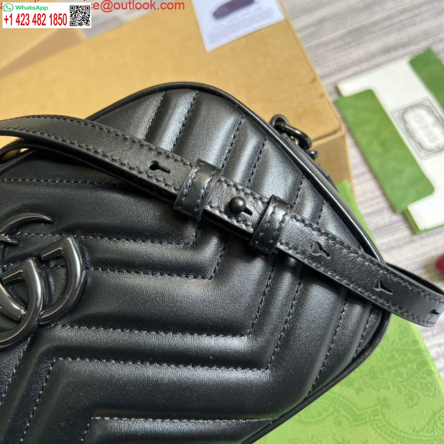 רפליקה גוצ'י 447632 Gg Marmont תיק כתף קטן שחור