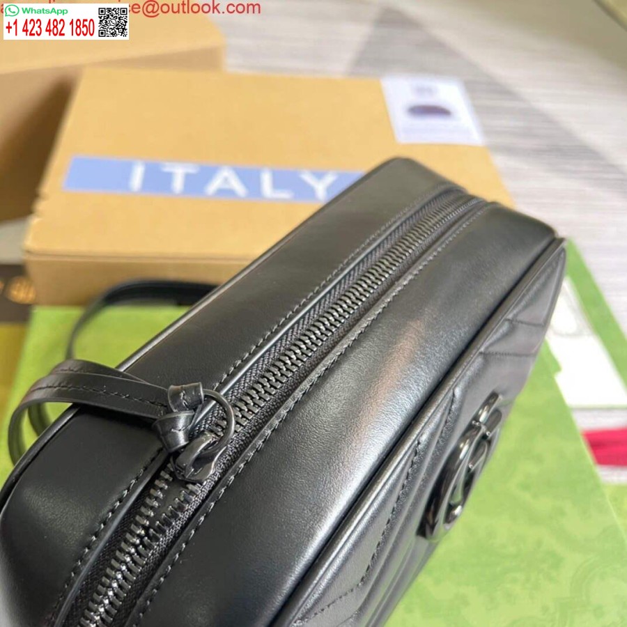 רפליקה גוצ'י 447632 Gg Marmont תיק כתף קטן שחור