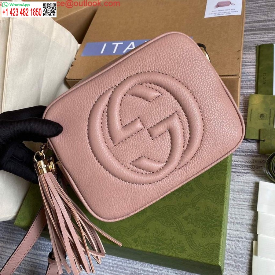 Replik Gucci 308364 Soho Kleine Leder-Umhängetaschen Disco-Tasche Rosa