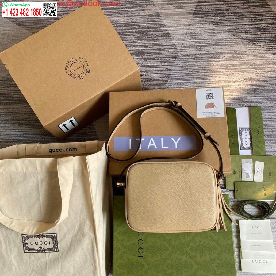 Replica Gucci 308364 Soho Väikesed Nahast Crossbody Kotid Diskokott Beež