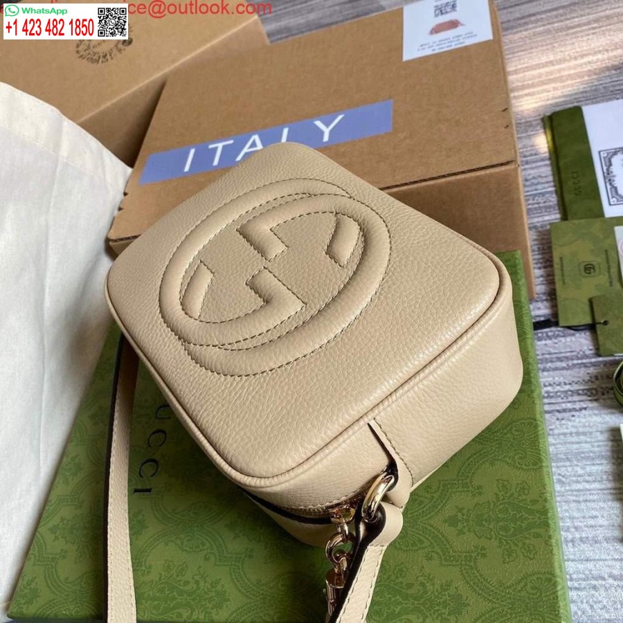 Replica Gucci 308364 Soho Väikesed Nahast Crossbody Kotid Diskokott Beež