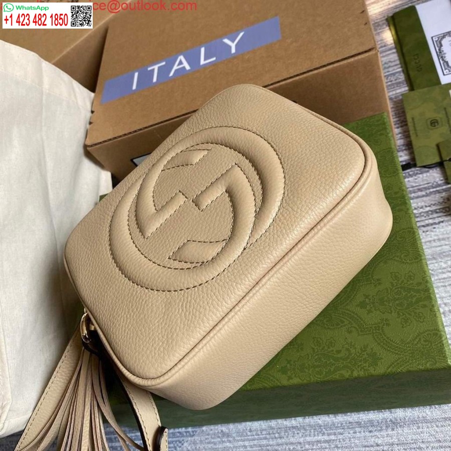 Replica Gucci 308364 Soho Väikesed Nahast Crossbody Kotid Diskokott Beež