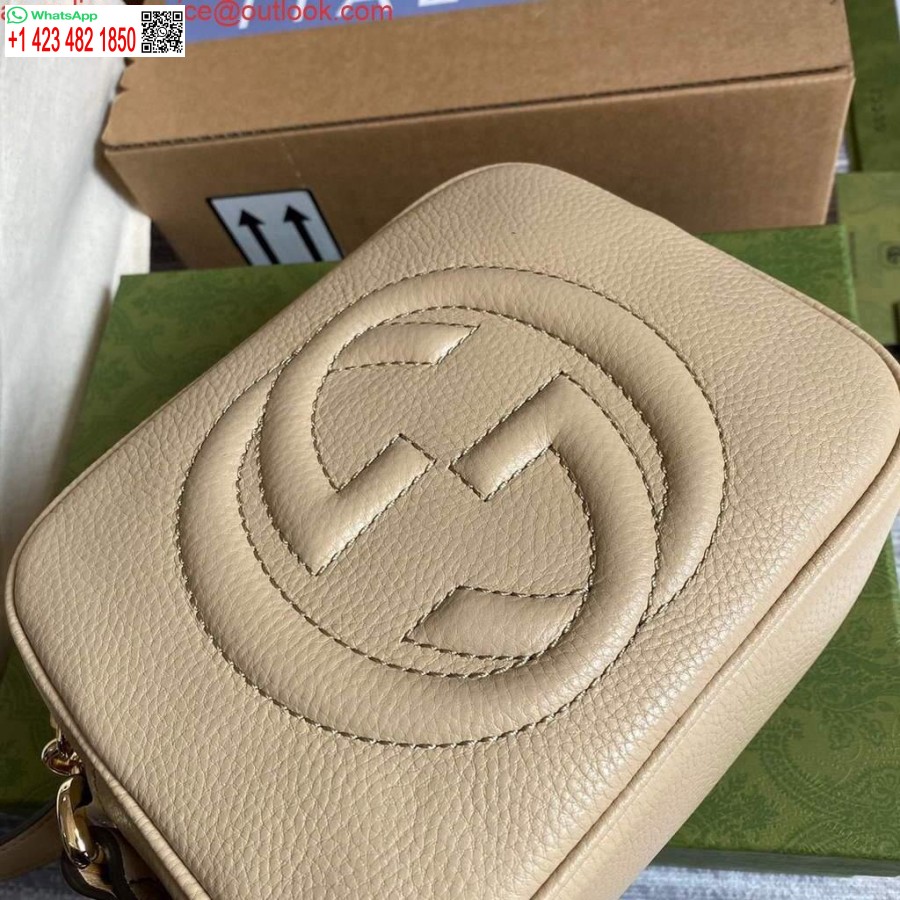 Replica Gucci 308364 Soho Väikesed Nahast Crossbody Kotid Diskokott Beež