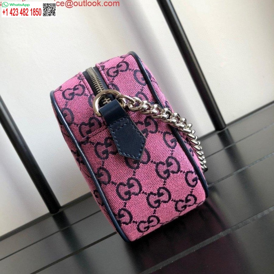 Replik Gucci 447632 GG Marmont Mehrfarbige Kleine Umhängetasche Lila
