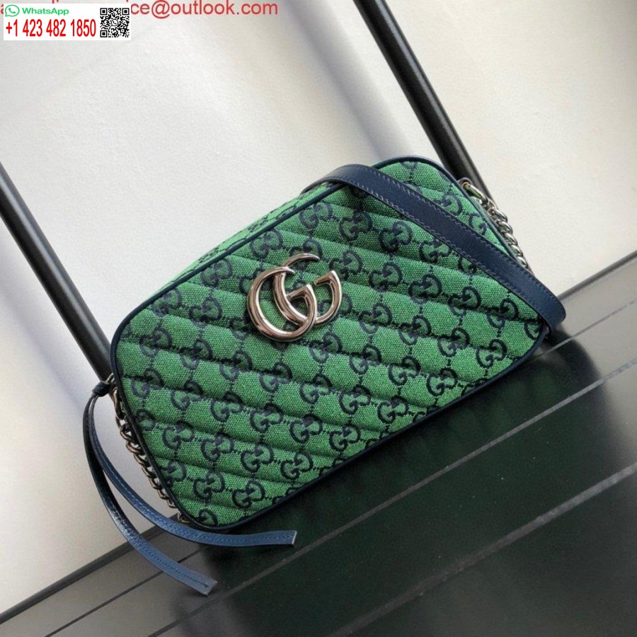 Replik Gucci 447632 GG Marmont Mehrfarbige Kleine Umhängetasche Grün