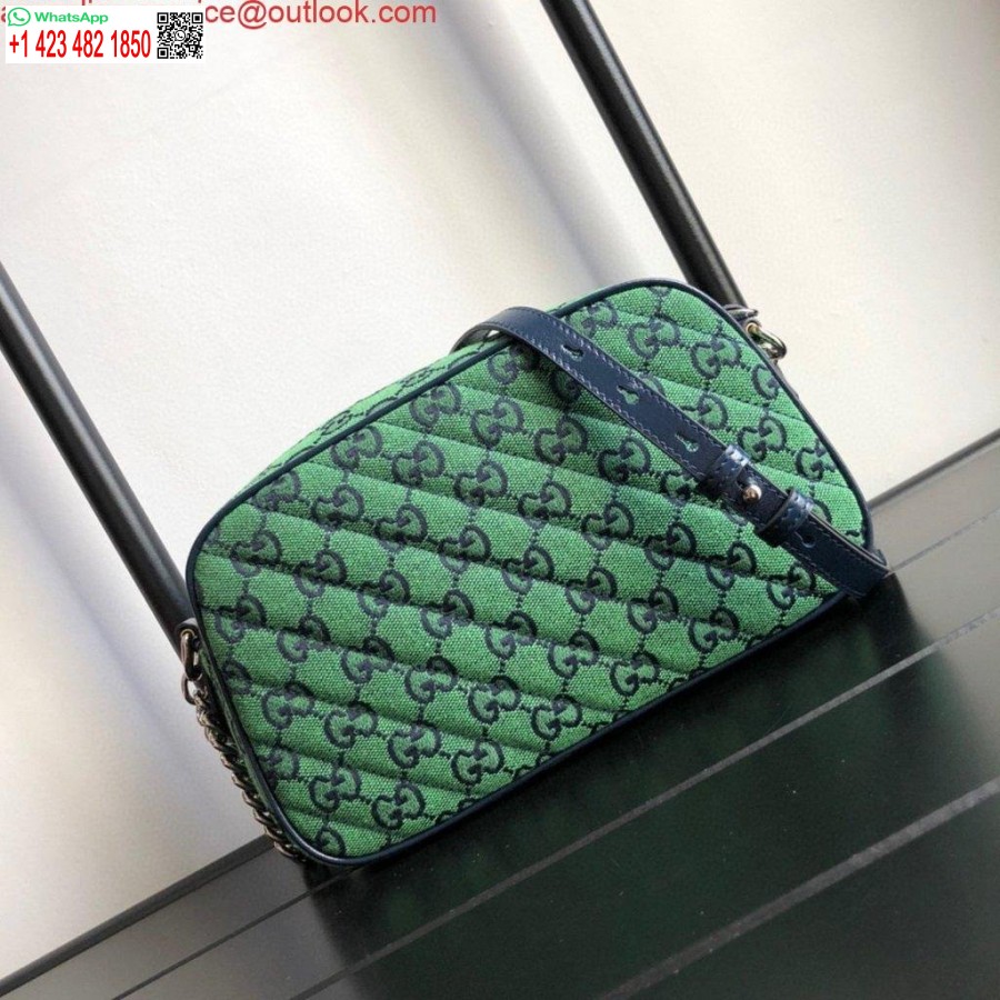 Replik Gucci 447632 GG Marmont Mehrfarbige Kleine Umhängetasche Grün
