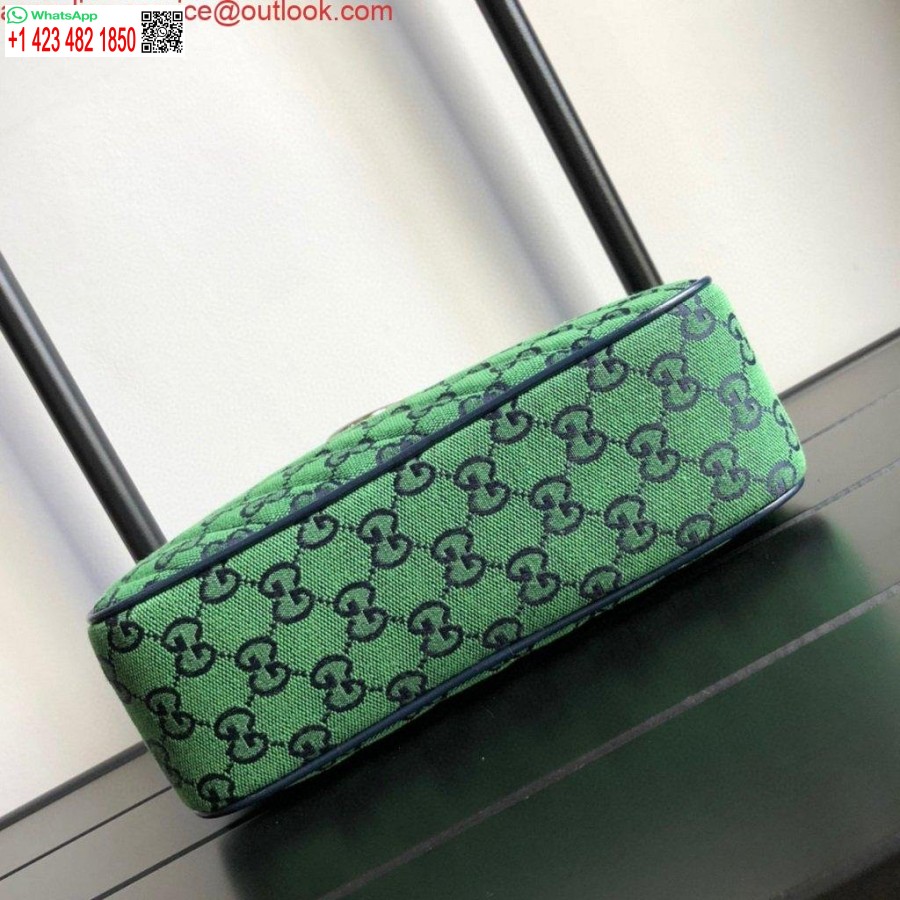 Replik Gucci 447632 GG Marmont Mehrfarbige Kleine Umhängetasche Grün