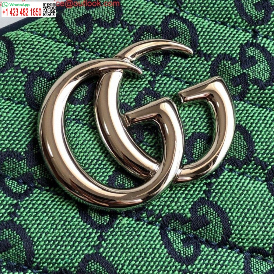 Replik Gucci 447632 GG Marmont Mehrfarbige Kleine Umhängetasche Grün