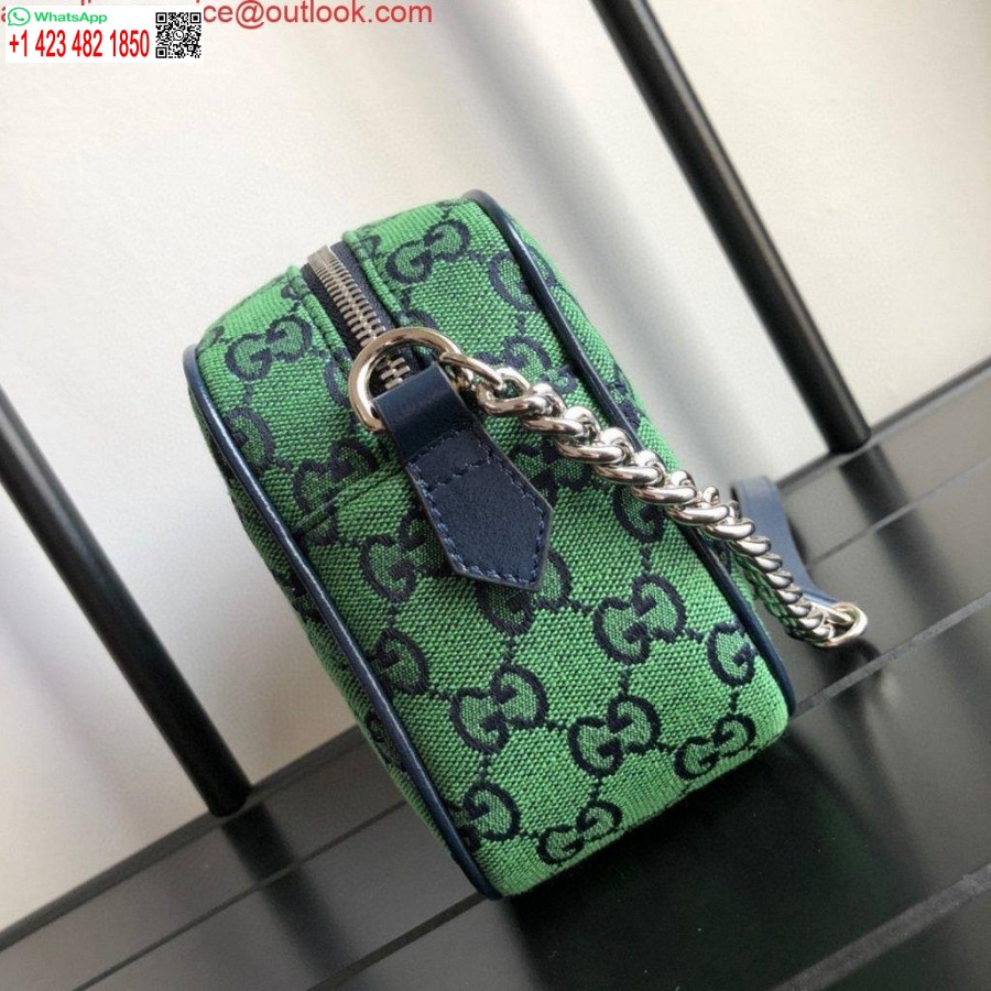 Replik Gucci 447632 GG Marmont Mehrfarbige Kleine Umhängetasche Grün