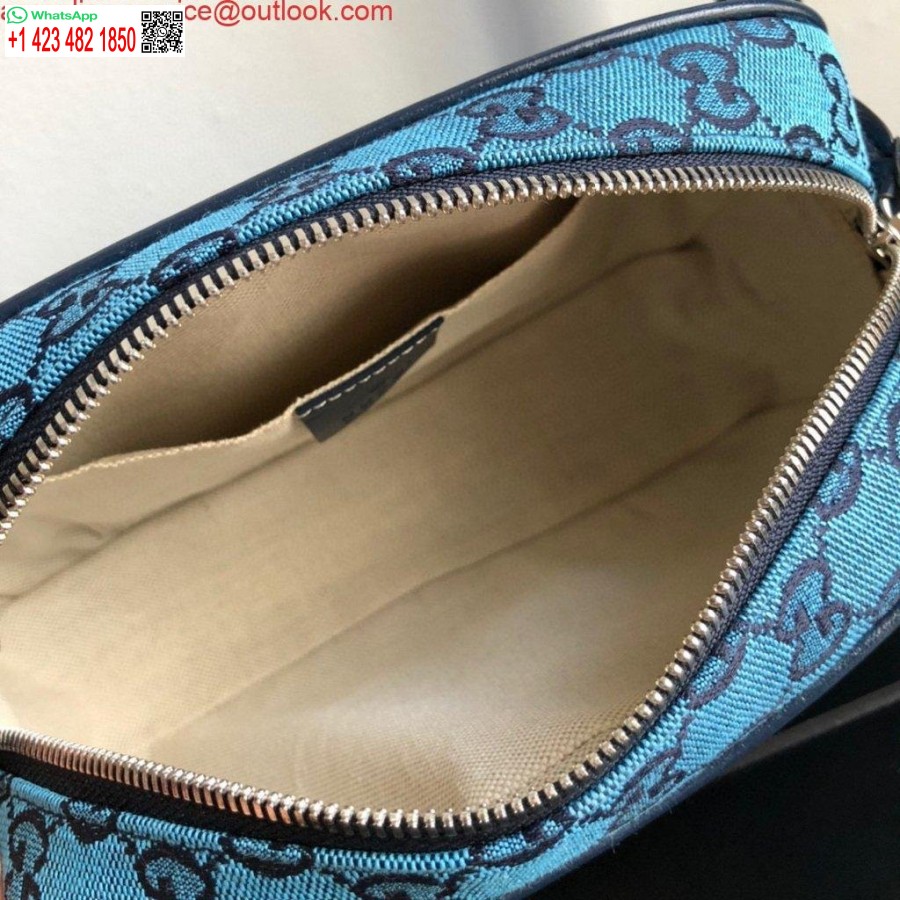 Replik Gucci 447632 GG Marmont Mehrfarbige Kleine Umhängetasche Blau