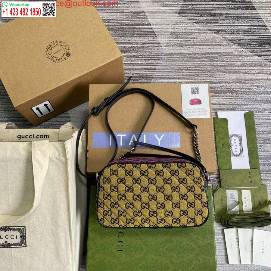 Replica Gucci 447632 Gg Marmont Borsa A Tracolla Piccola Multicolore Rossa E Verde