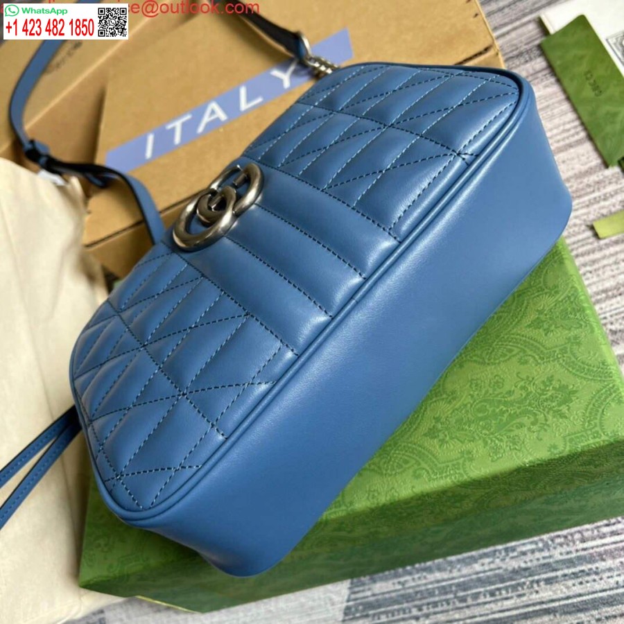 реплика Gucci 447632 Gg Marmont Matelassé чанта през рамо синя