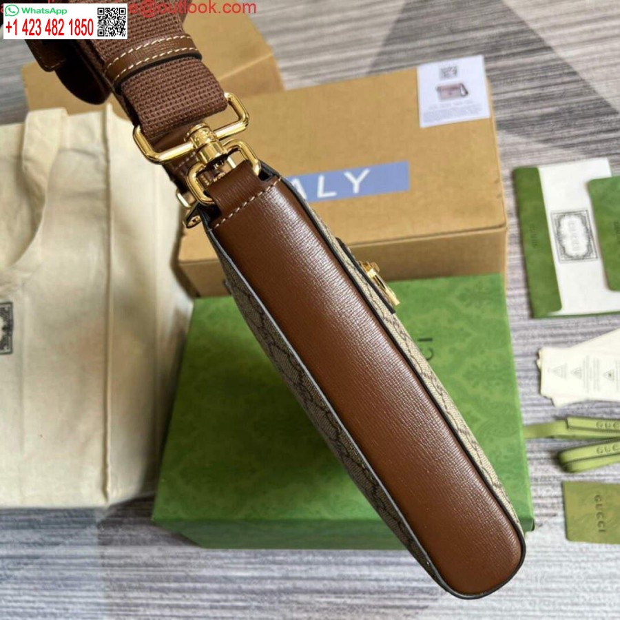 Replika Gucci 681021 Gg Najwyższa Torba Kurierska Brązowa