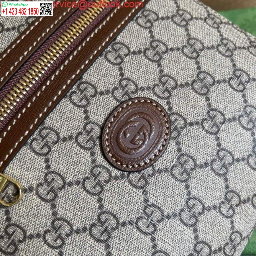 Replika Gucci 681021 Gg Najwyższa Torba Kurierska Brązowa