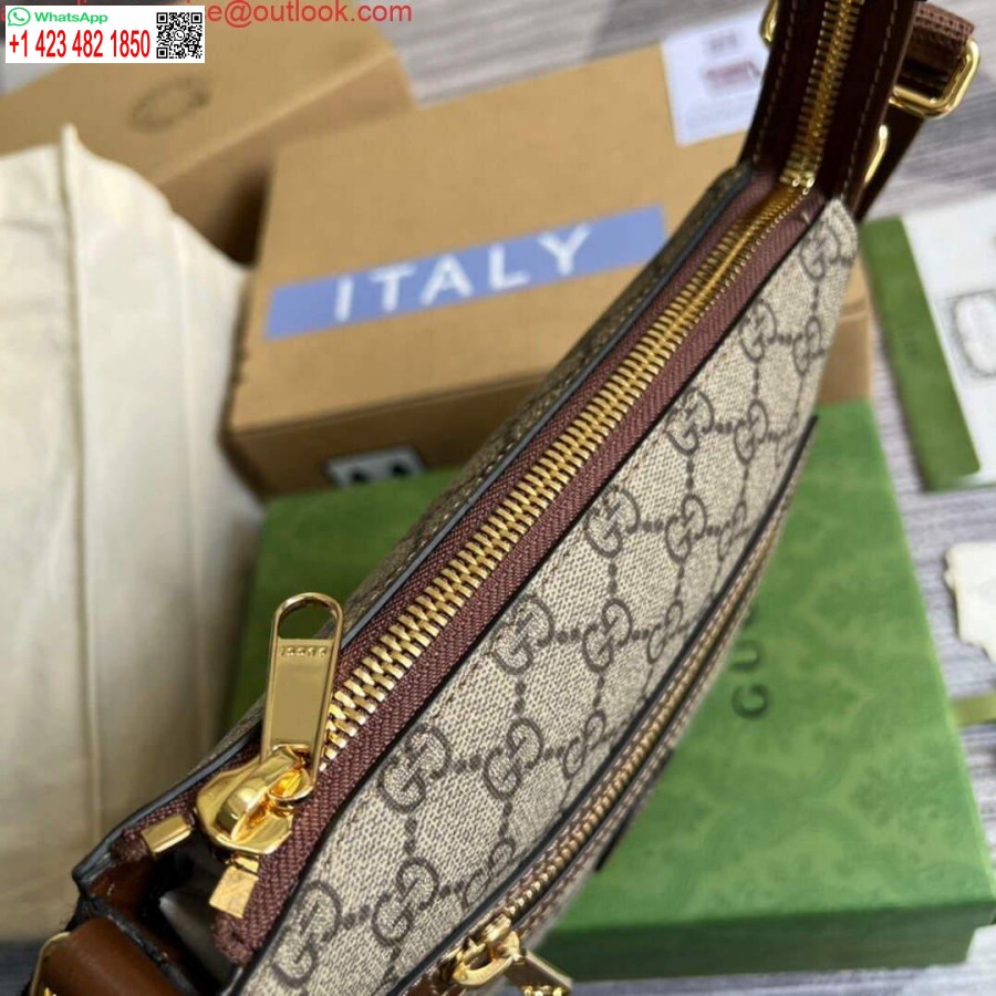 Replika Gucci 681021 Gg Najwyższa Torba Kurierska Brązowa