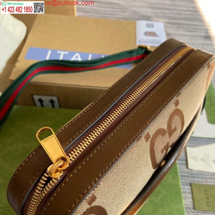 Replica Gucci 675891 Lähettilaukku Jumbo Gg Ruskealla