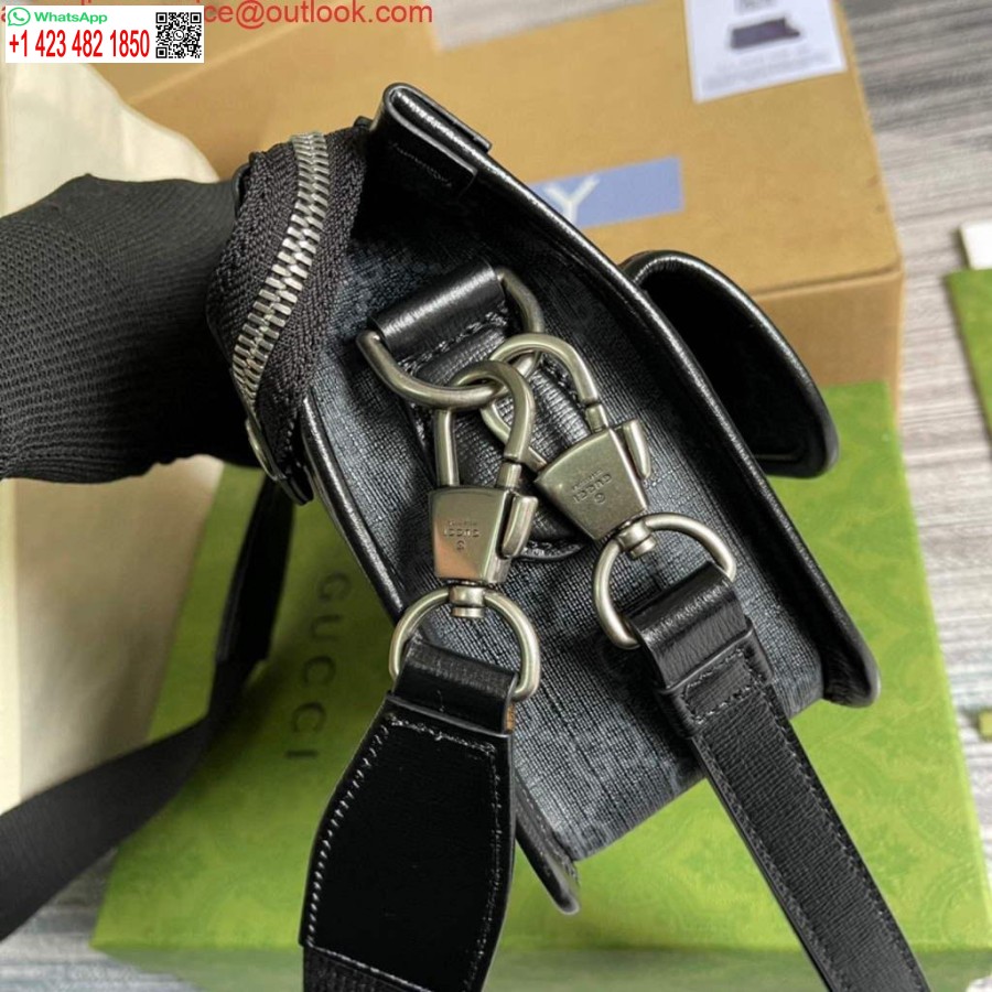 Replica Gucci 674164 Lähettilaukku Lukituksella G Musta