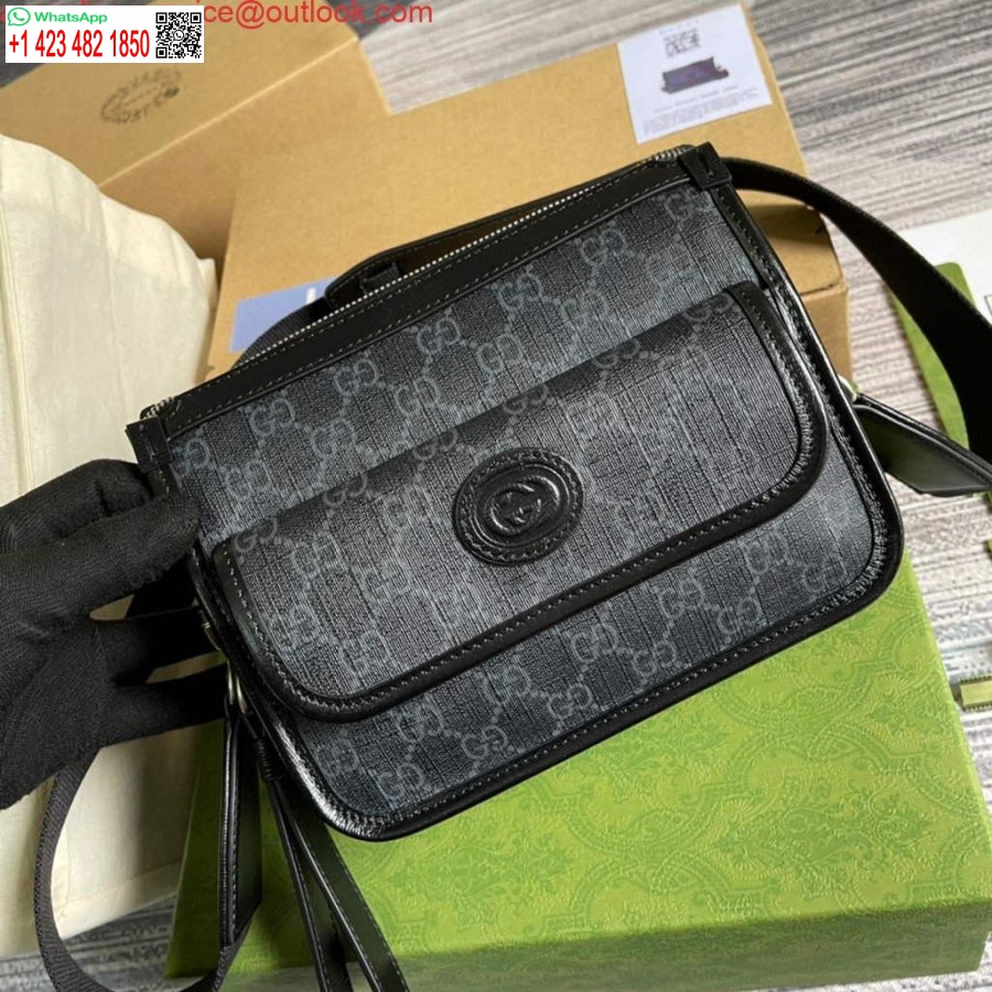 Replica Gucci 674164 Lähettilaukku Lukituksella G Musta