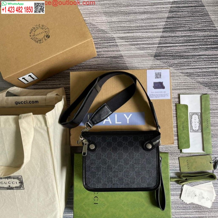 Replica Gucci 674164 Borsa Messenger Con G Intrecciata Nera