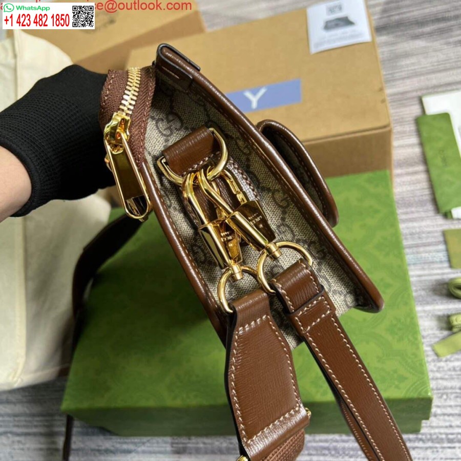 Replica Gucci 674164 Lähettilaukku Lukittavalla G Ruskealla