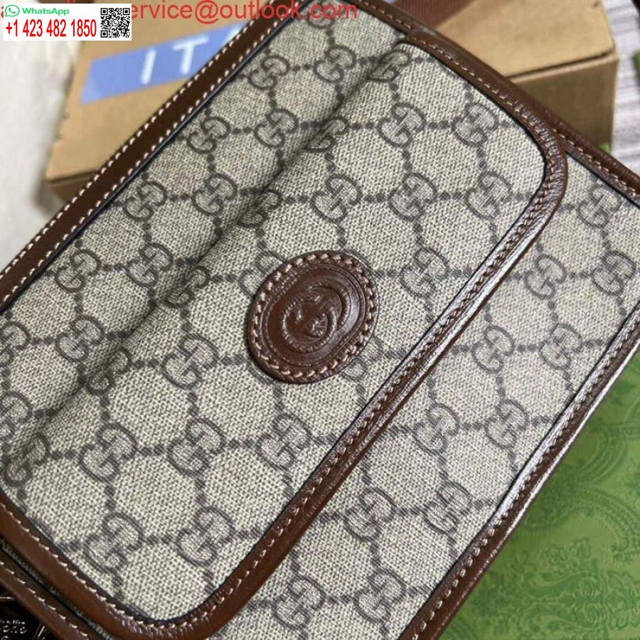 Replica Gucci 674164 Lähettilaukku Lukittavalla G Ruskealla