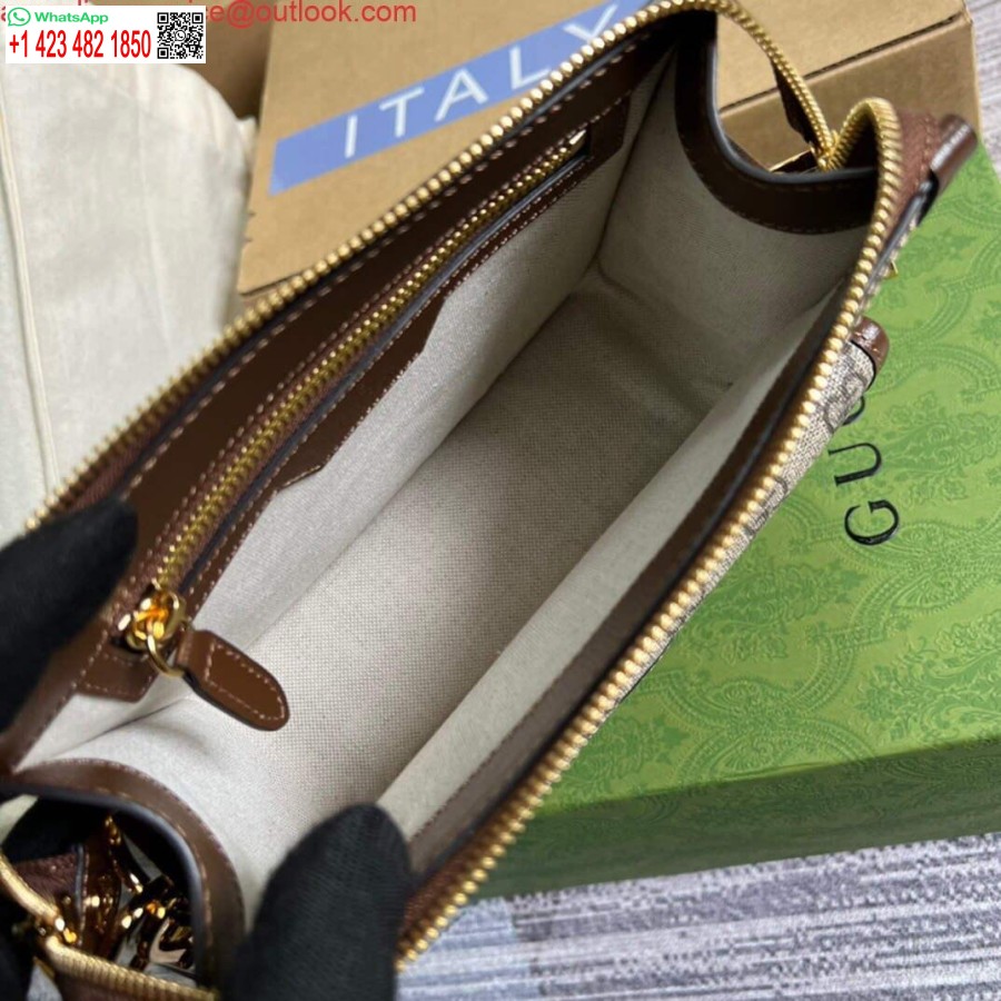 Replica Gucci 674164 Lähettilaukku Lukittavalla G Ruskealla