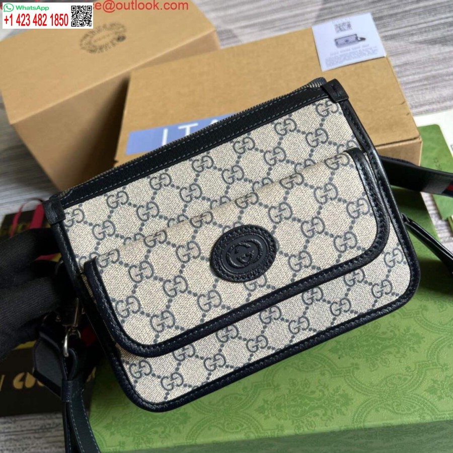 کیسه پیام رسان Replica Gucci 674164 با رنگ آبی به هم پیوسته