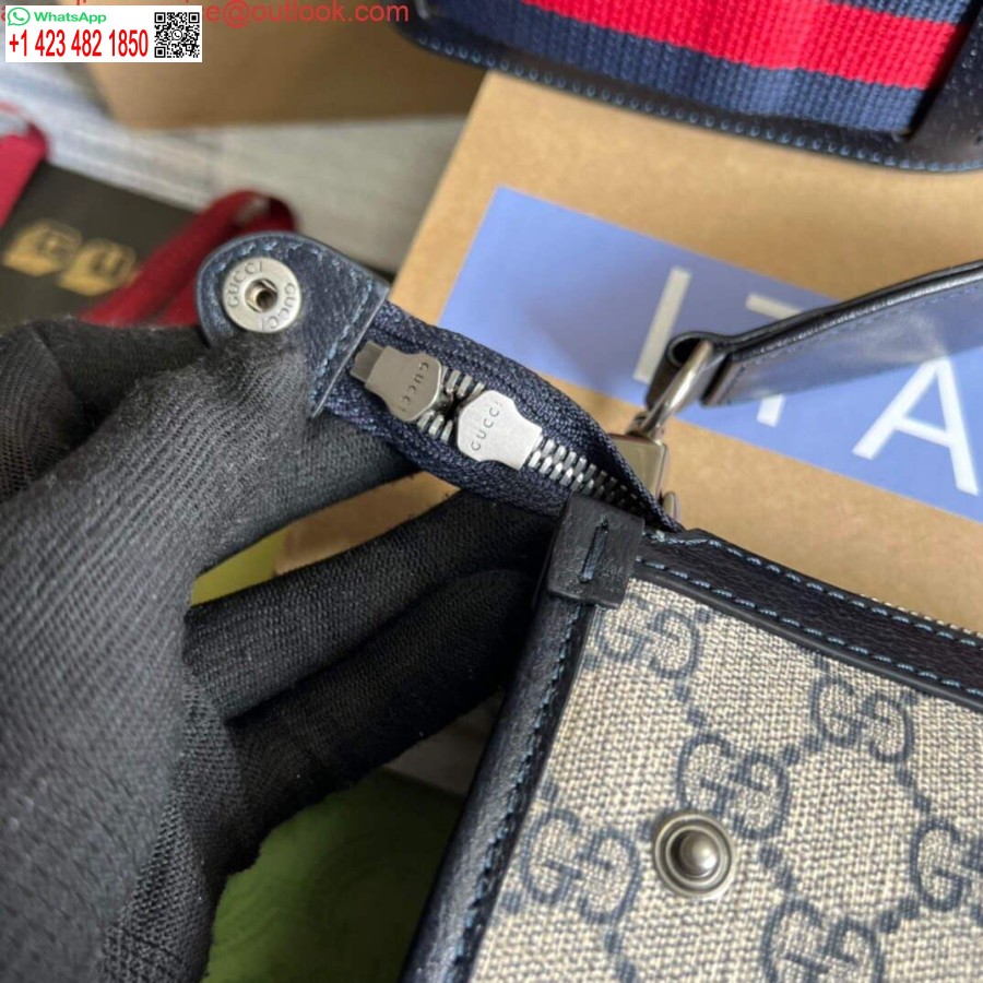 کیسه پیام رسان Replica Gucci 674164 با رنگ آبی به هم پیوسته