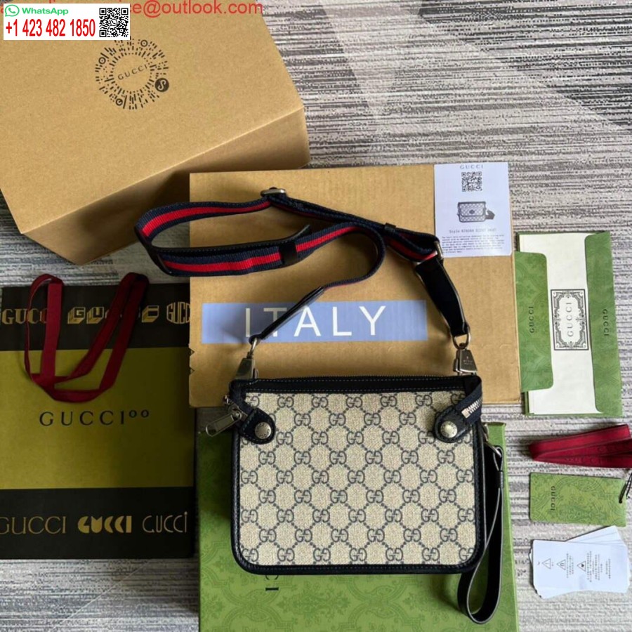 Replica Gucci 674164 Borsa Messenger Con G Intrecciata Blu