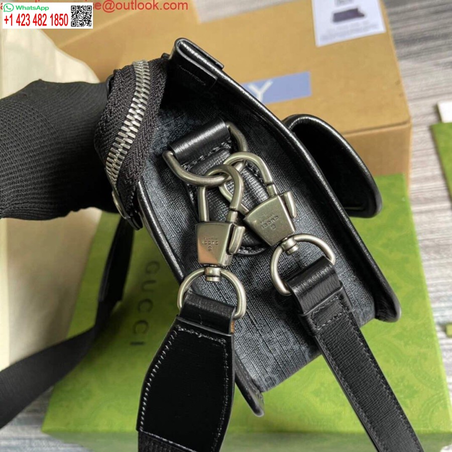 Replica Gucci 674164 Messenger Bag With Interlocking G Black