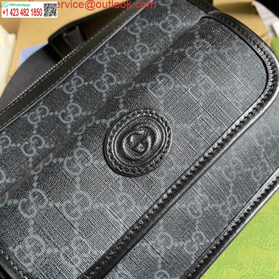 Replica Gucci 674164 Messenger Bag With Interlocking G Black