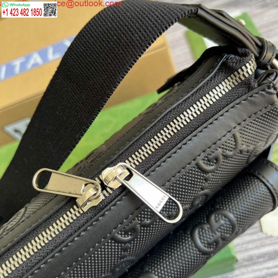 Replica Gucci 674058 Gg Embossed Messenger Bag Black