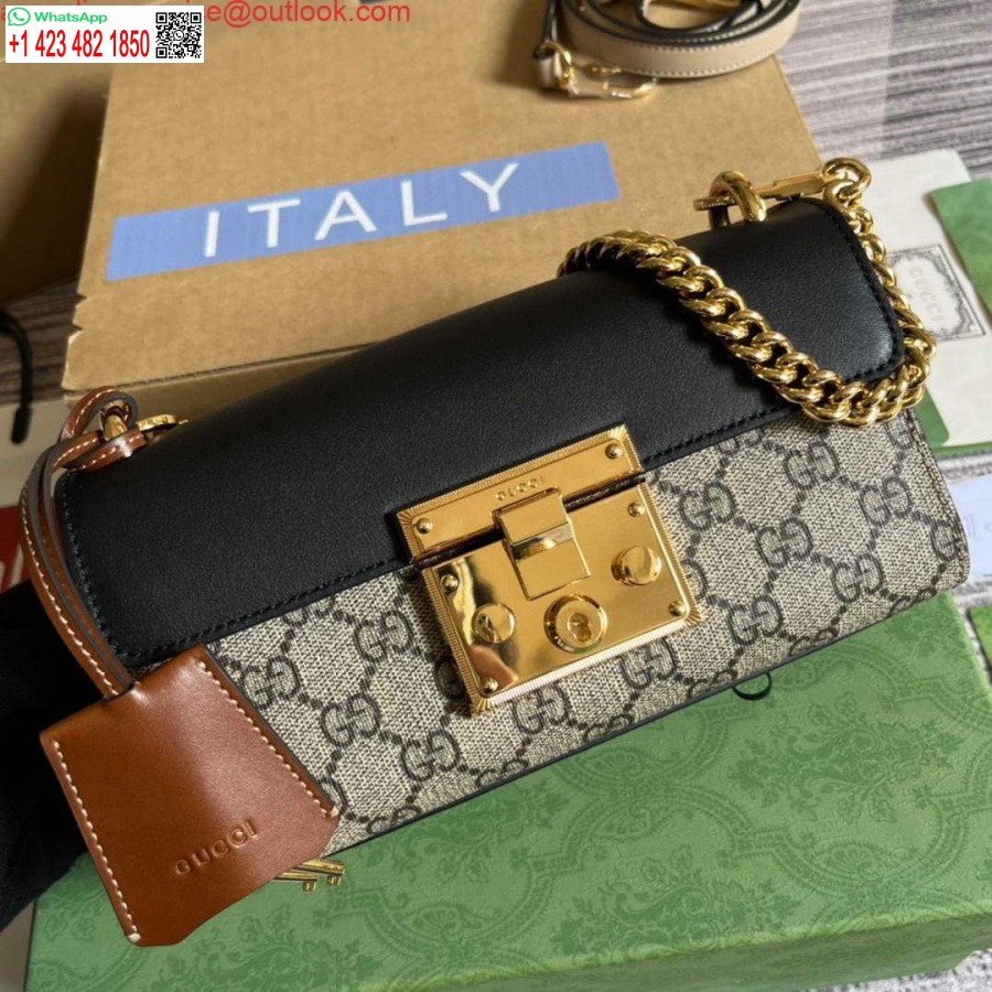 Réplica Gucci 735103 Candado Mini Bolso De Hombro Negro