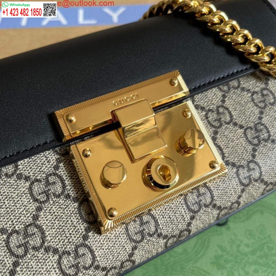Réplica Gucci 735103 Candado Mini Bolso De Hombro Negro