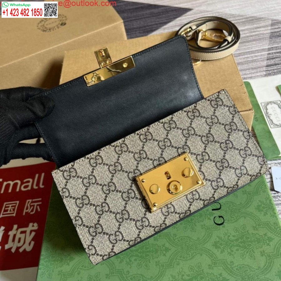 Réplica Gucci 735103 Candado Mini Bolso De Hombro Negro