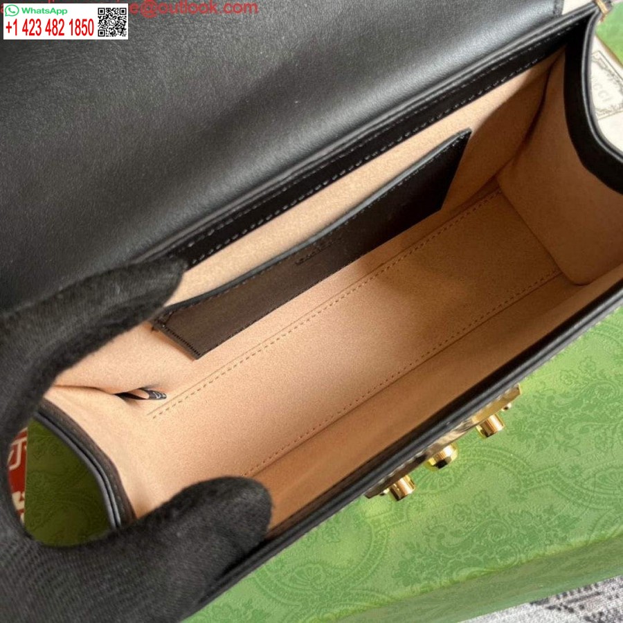 Réplica Gucci 735103 Candado Mini Bolso De Hombro Negro