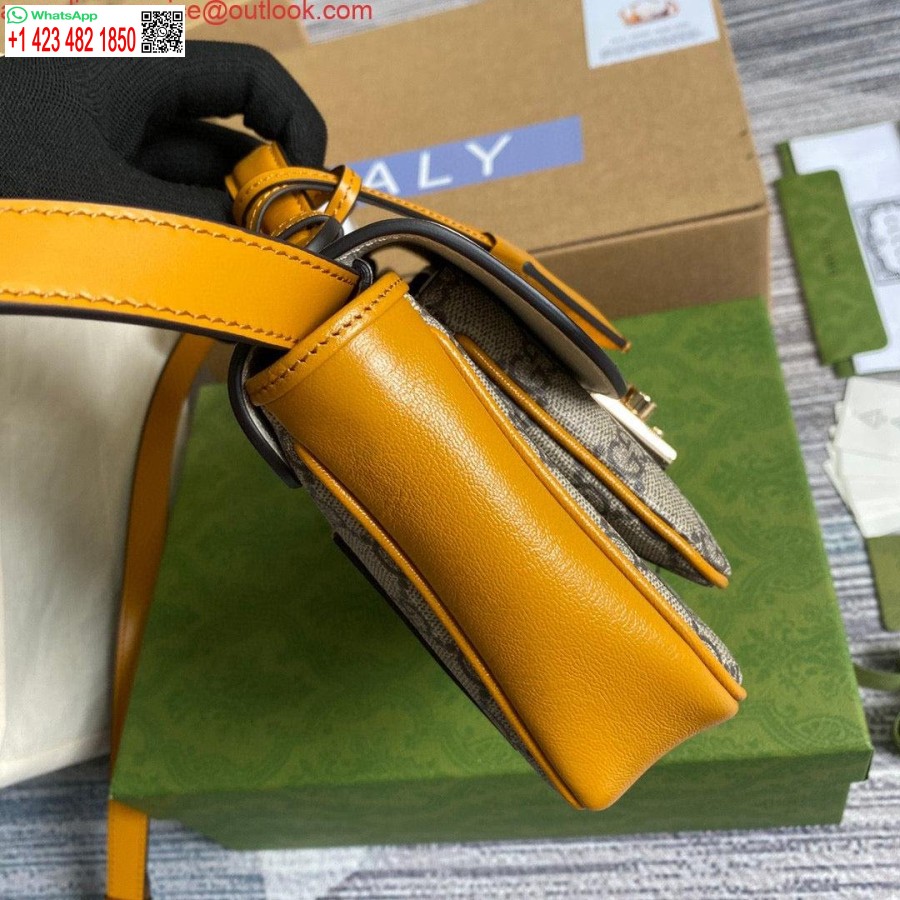 Реплика мини-сумки Gucci 658487 с замком бежевого цвета