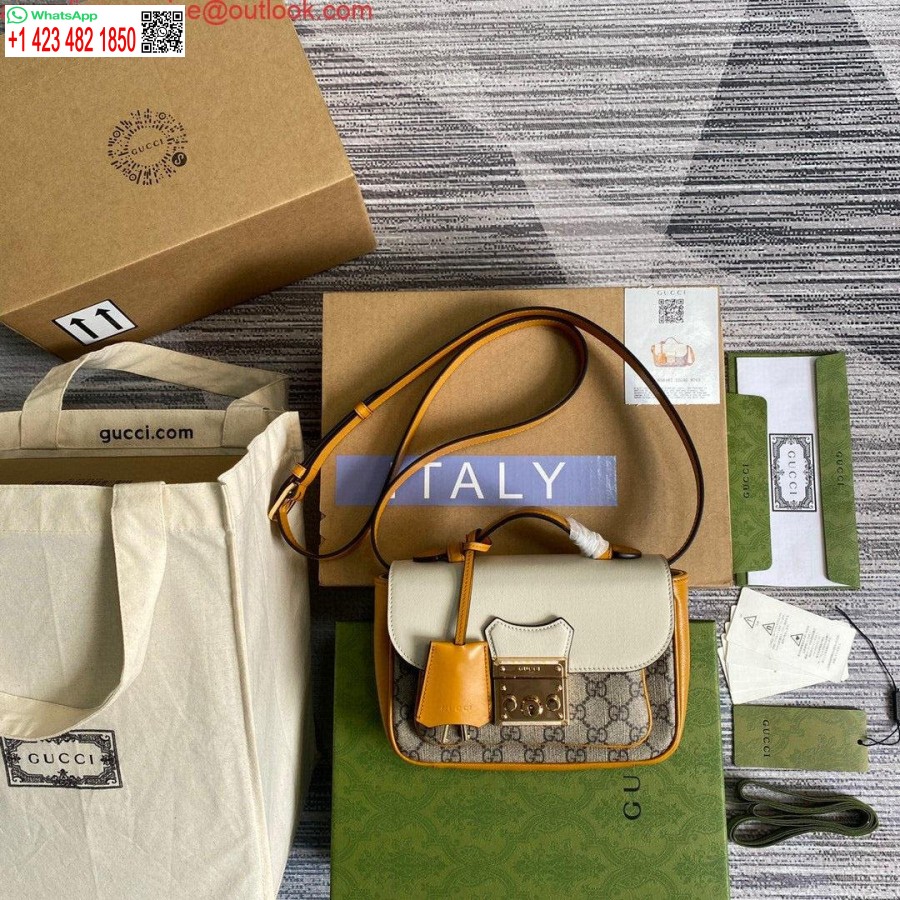 Реплика мини-сумки Gucci 658487 с замком бежевого цвета