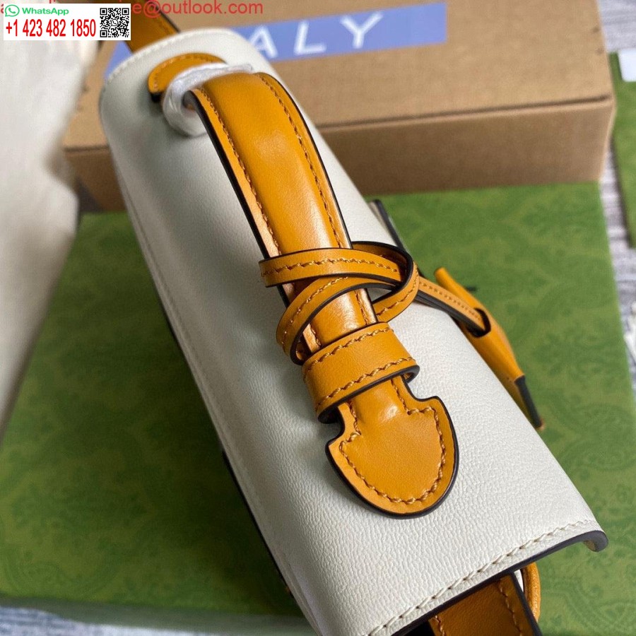 Реплика мини-сумки Gucci 658487 с замком бежевого цвета