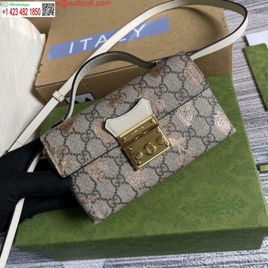 Réplique Gucci 652683 Mini Sac Cadenas En Cuir Blanc