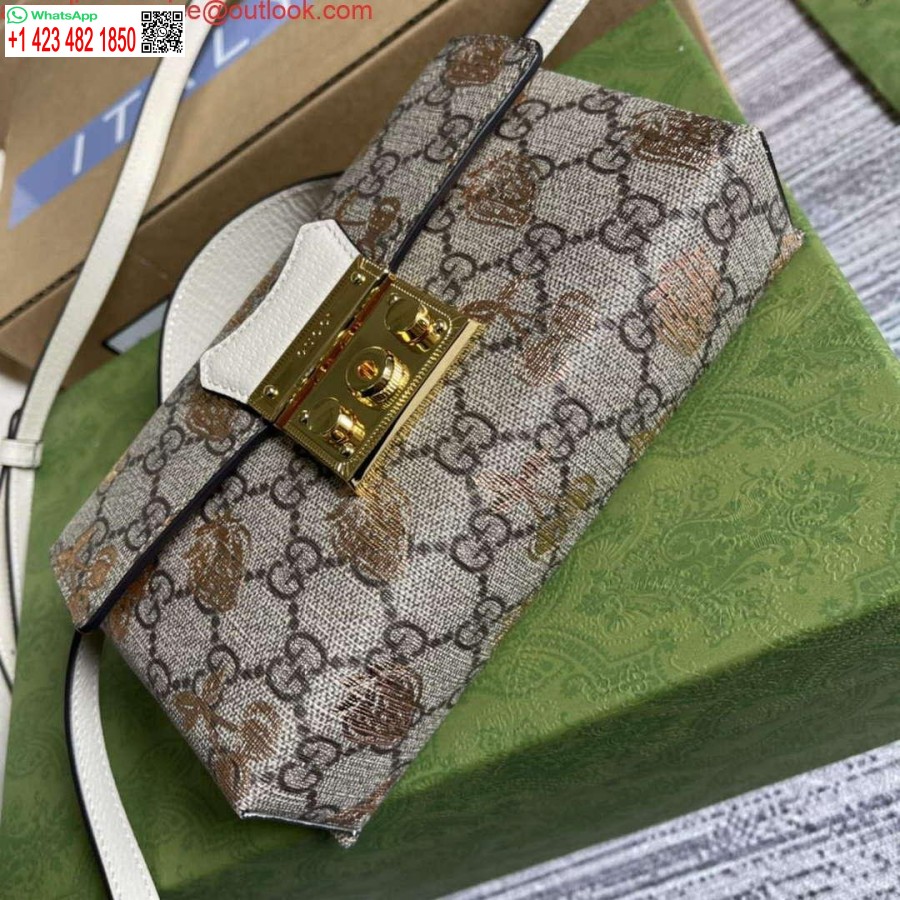 Réplique Gucci 652683 Mini Sac Cadenas En Cuir Blanc