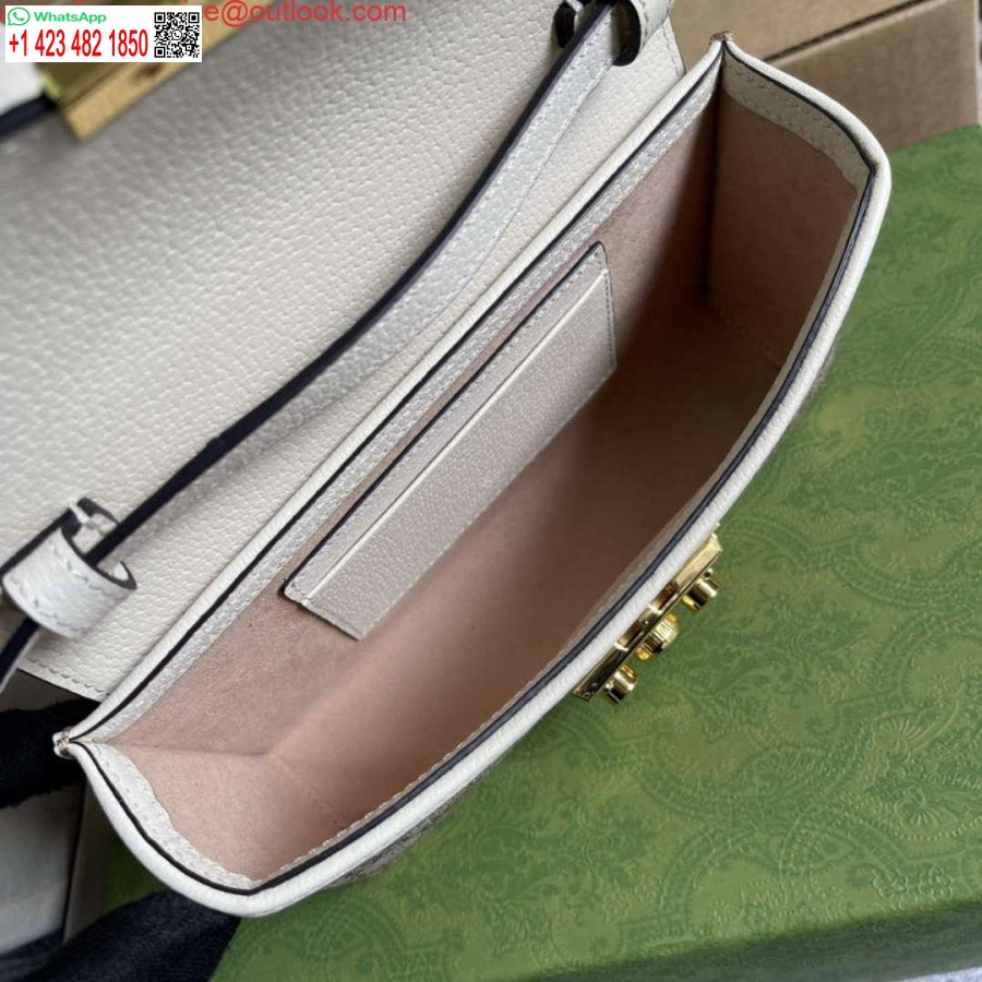 Réplique Gucci 652683 Mini Sac Cadenas En Cuir Blanc